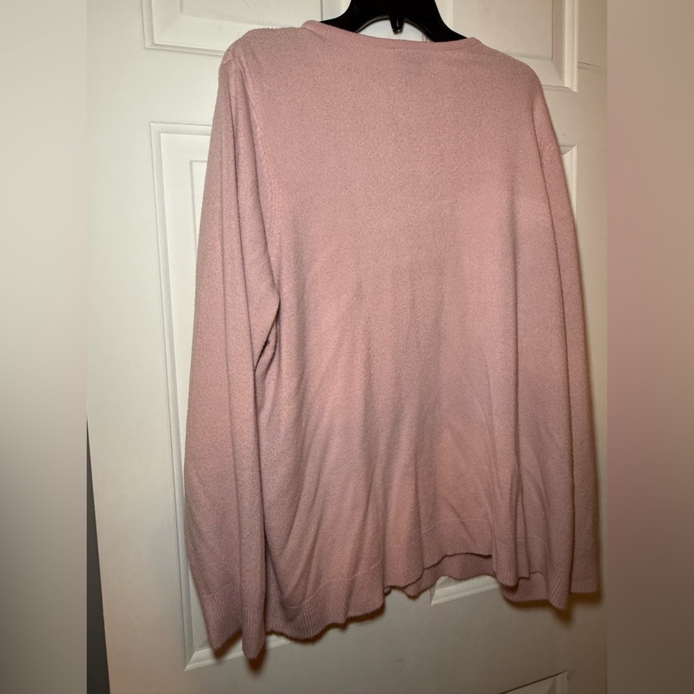 Lane Bryant Pink Pearl Rhinestone Embellished Cardigan 22/24 2X Plus Feminine - Picture 6 of 8